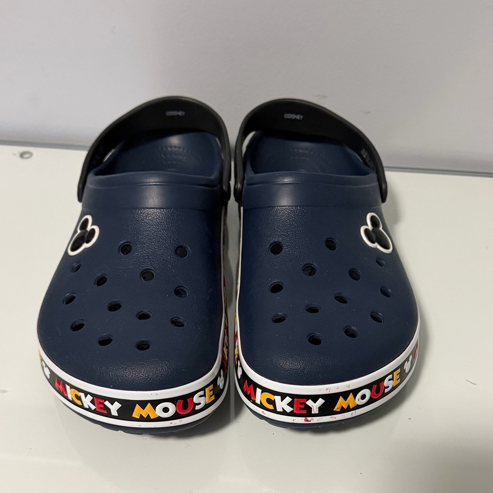 CROCS Navy Mickey Mouse Clogs Men 10/ Women 12 - Picture 2 of 8